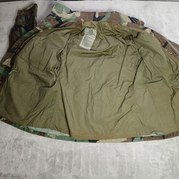 Vtg USAF Woodland Camo Cold Weather BDU Jacket Air Mobility 315th Wing Medium - Picture 4 of 13
